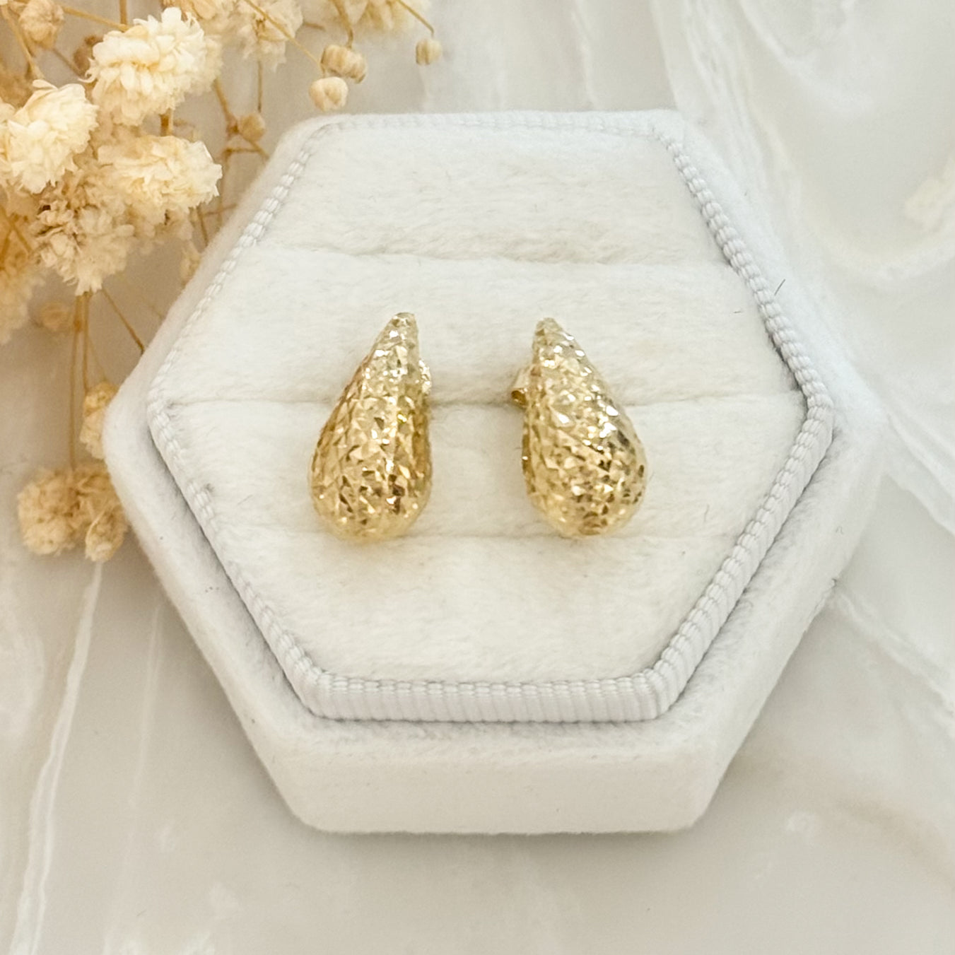 Kolczyki Krople Diamentowane 1,5 cm próba 585