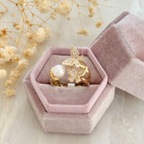 Pierścionek Butterfly Pearl próba złota 585