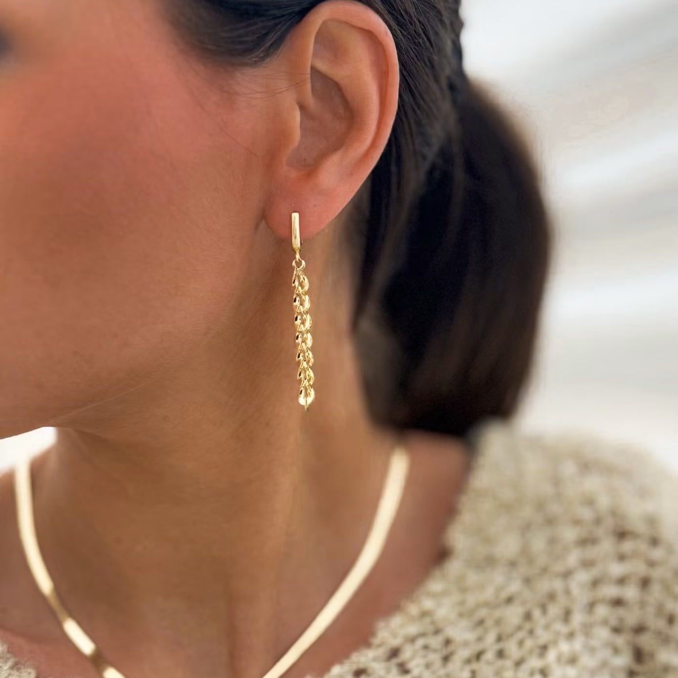 Eleganckie Kolczyki Lustre próba 585