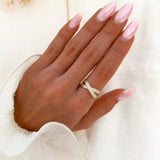 Pierścionek przeplatany z cyrkoniami, próba 585, r.15