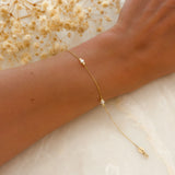 Subtelna bransoletka z perłami próba 585
