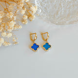 Kolczyki Maroko Opal Blue próba złota 585