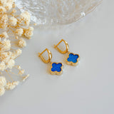 Kolczyki Maroko Opal Blue próba złota 585