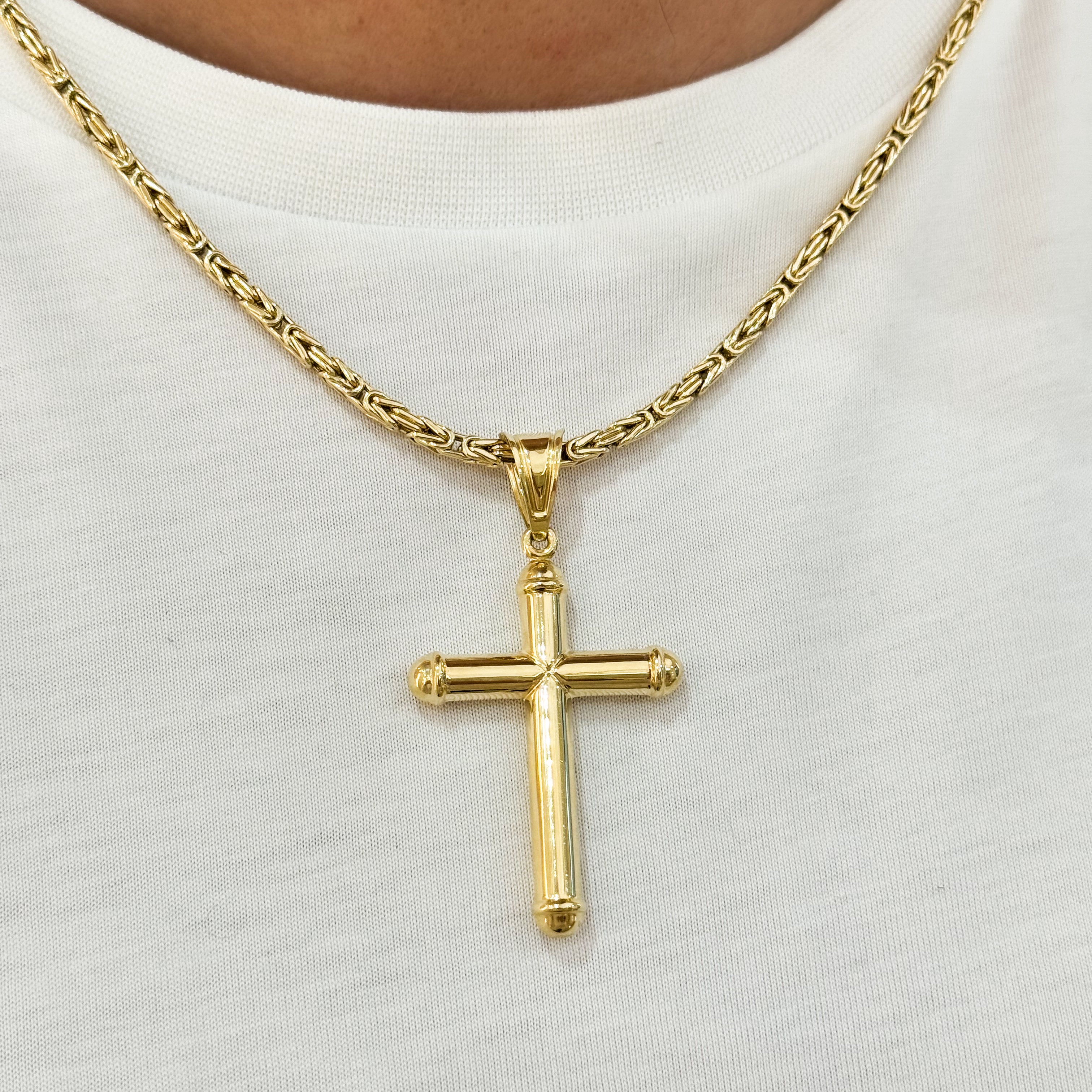 Złota Zawieszka Męska Krzyż 4,5 cm, Próba 585