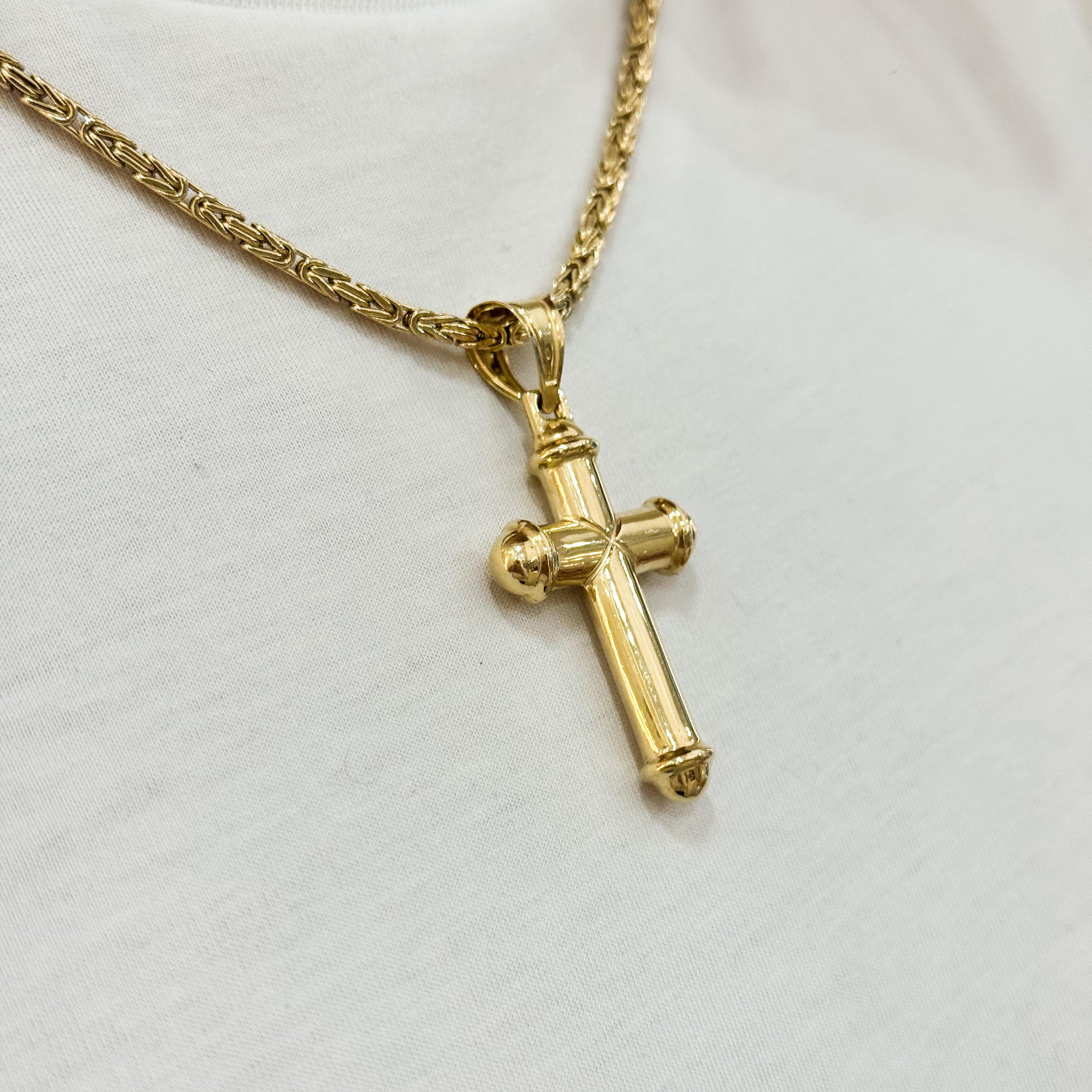 Złota Zawieszka Męska Krzyż 4,5 cm, Próba 585